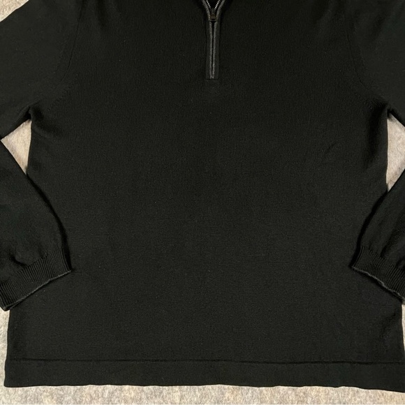 Banana Republic Silk Cashmere Quarter Zip Elbow-Patch Collegiate Sweater Sz M - Picture 9 of 14